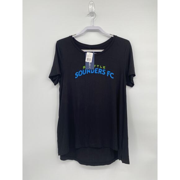 Fanatics Black Seattle Sounders FC Short Sleeve T-shirt Tunic Top Women's Medium - Picture 1 of 9